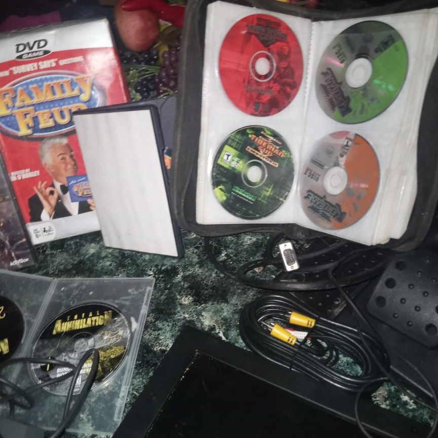 52 Computer Games Including Racing STEERING Wheel And Foot Petal And Airplane Flying Controller