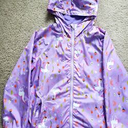 Kids Rain jacket hooded waterproof lightweighted raincoat windbreaker with Cotton lining Fits  9-11 yo