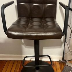 Brown Faux Leather Stools