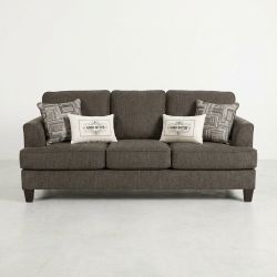 Bella 61" Loveseat With Gunslinger Charcoal Fabric