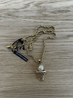 Anthony Jacob’s Stainless Steel Basketball Pendant Necklace