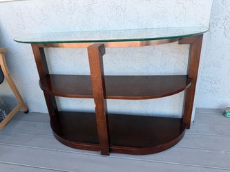 TV stand with glass top
