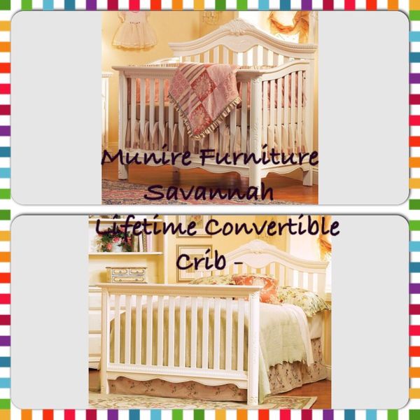 Munire Furniture Savannah Lifetime Convertible Crib Linen White