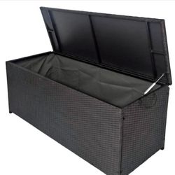 Storage Box, Patio Rattan Deck Box, Wicker Storage Bench for Indoor, Outdoor