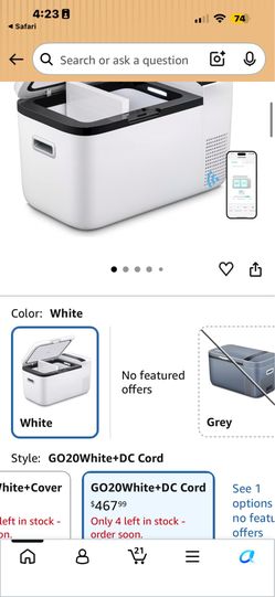 ICECO GO20 Dual Zone 12V Refrigerator, Portable Fridge Freezer with SECOP Compressor, DC 12/24V, AC