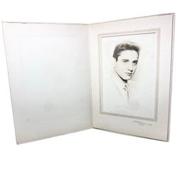 Antique Portrait Photograph Young Man Framed 1940s Edward Tarr Studios NY