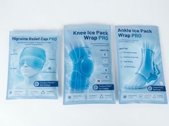 Brand new set of 3 ContourRelief™ Gel Ice Packs for targeted cooling & pain relief! Perfect for recovery, swelling, and headache relief.