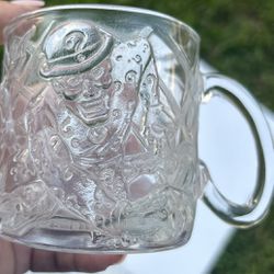 Vintage Batman Forever Clear Glass Mug McDonalds Souvenir Cup 1995