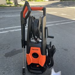 2100PSI Electric Pressure Washer- High Power Washer with Hose Reel,Soap Bottle for Car Washing, Fence Cleaning