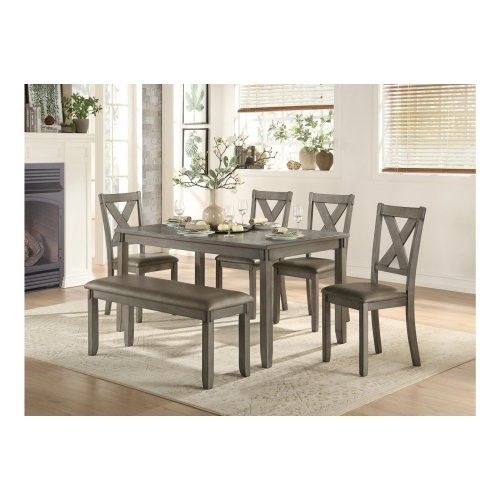 Brand new grey dining set (60" x 36" x 30"H table top)