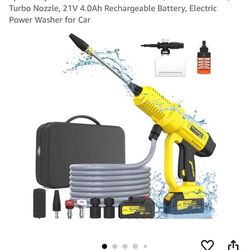 Cordless Pressure Washer, Portable Pressure Washer with 3 Speed Adjustment, Max 1080PSI 1.5GPM, Brushless Motor, Turbo Nozzle, 21V 4.0Ah Rechargeable 