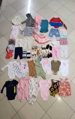 Baby Girls Clothes 3-6 Months/6 Months Lot of 54 Pieces Dresses Shoes 1pc Tights