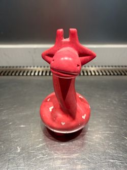 Home decor-Red giraffe & purple Penguin