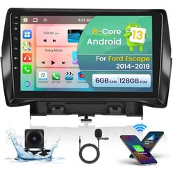 Roinvou 8 Cores 6+128G Android Radio for Ford Escape 2014-2019, 9'' HD Touch 