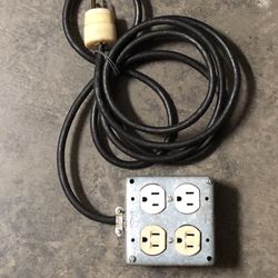 Heavy duty extension cord quad box