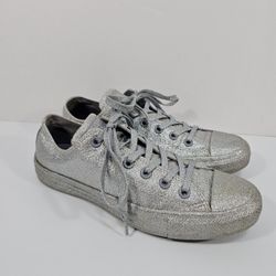 Converse Chuck Taylor All Star Silver Glitter Men's 7 Women's 9 Shoes 162994C