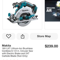 18V LXT Lithium-lon Brushless Cordless 6-1/2 in. Circular Saw with Electric Brake and 24T Carbide Blade (Tool-Only)