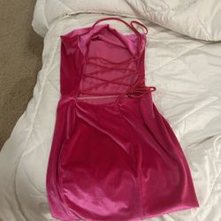 Pink Velvet Dress Size Small 
