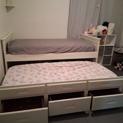 Twin Bed With Trundle And Storage
