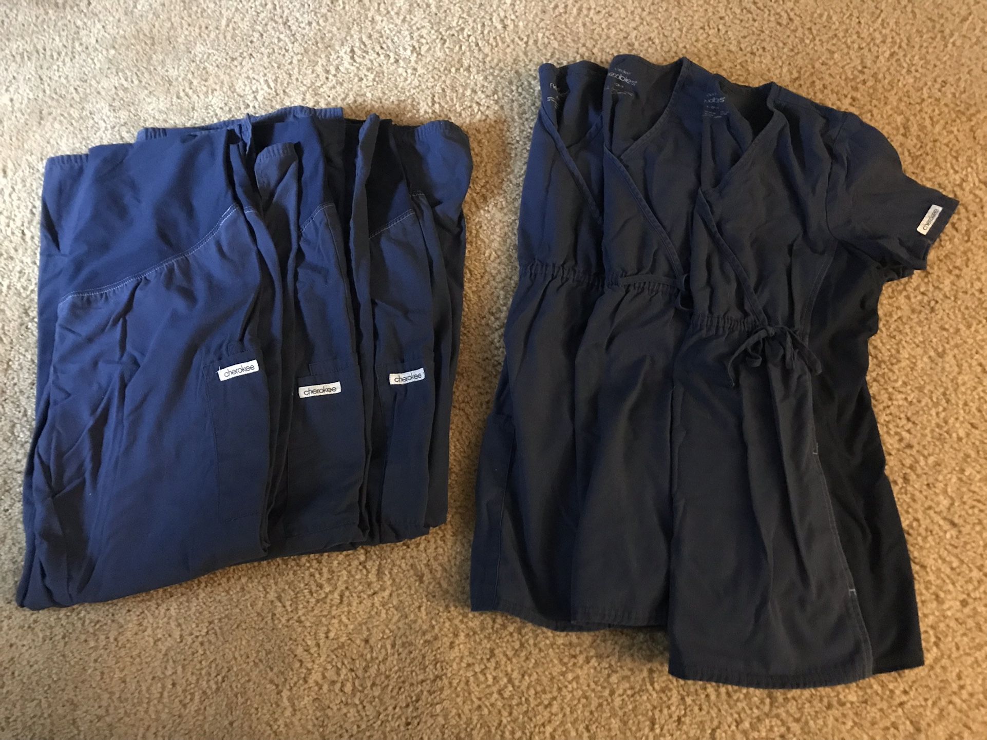 Navy Blue Maternity Scrubs (Set of 3), Size S