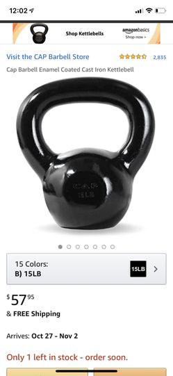 Weights Cap 15 lbs - enamel coated kettelbell