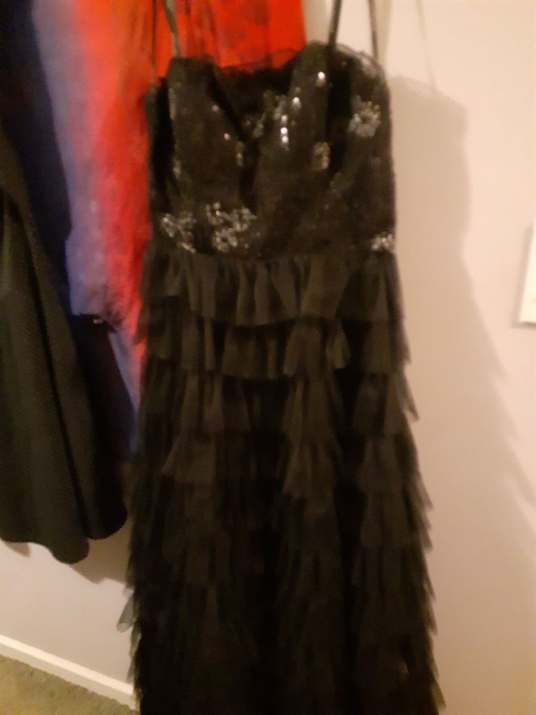 Long black strapless dress size 11