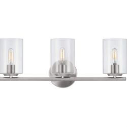 Hampton Bay Champlain 3-Light Brushed Nickel Bathroom Vanity Light — NEW (Retails $80)