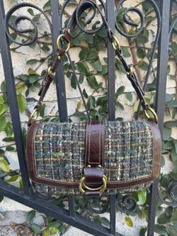 Green Tweed Vintage Coach Purse 
