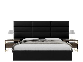 Vant Panels Vintage Black Leather Headboard