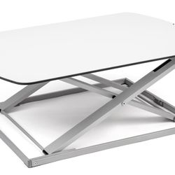 22”d Sit Stand Desktop Workstation, Gas Lift, Adjustable Height - White
