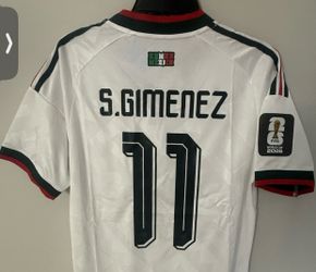 Adidas Mexico away white jersey Santiago Santi Gimenez