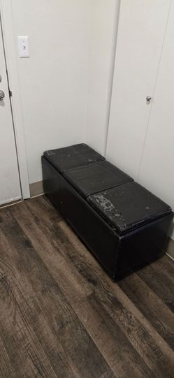 Leather storage Ottoman