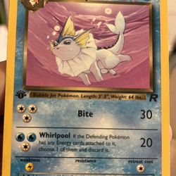1st Edition Non Holo Dark Vaporeon Pokemon Team Rocket in Excellent Condition
