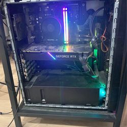 Gaming PC, monitor, mouse and keyboard