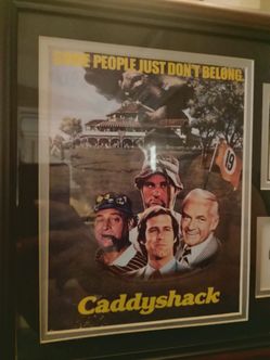 Caddyshack photo with signed Chevy Chase with COA
