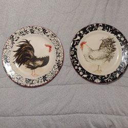 Rooster Cracker Barrel Plates. May Be Rare Discontinued.
