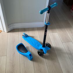 LaScoota 2-in-1 Kids Kick Scooter, Adjustable Height Handlebars and Removable Seat, 3 LED Lighted Wheels and Anti-Slip Deck, for Boys & Girls Aged 3-1