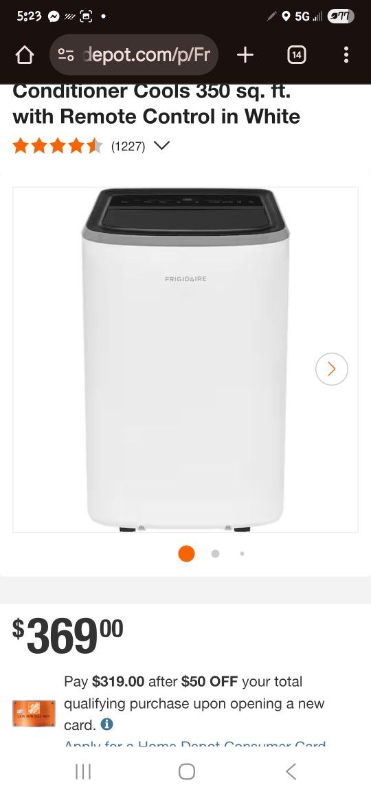Brand new frigidair air conditioner and dehumidifier