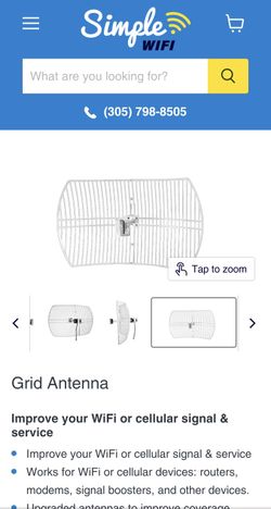 SimpleWiFi Ultra Long Range WiFi Extender G2424 Directional Parabolic Grid (High-Speed Signal Booster) Outdoor Antenna