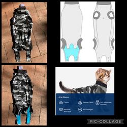 After Surgery Recovery Suit For Cat (16-18" long)