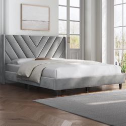 Queen Bed Frame with New 10” Memory Foam Mattress