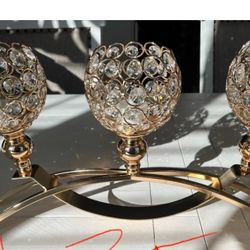 GOL16" wide Candelabra Beaded Globes Candle  Holders Wedding Party Centerpiece