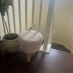 Pink And Furry Sitting Stool 