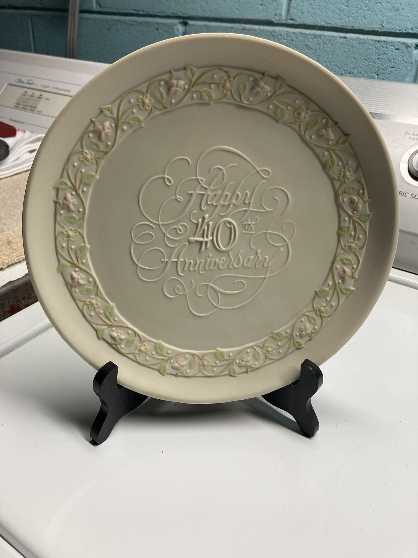 Happy 40th Anniversary Plate: New