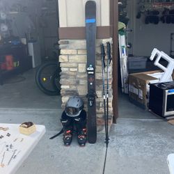 Ski’s , 10 1/2 Boots, Helmet, Poles
