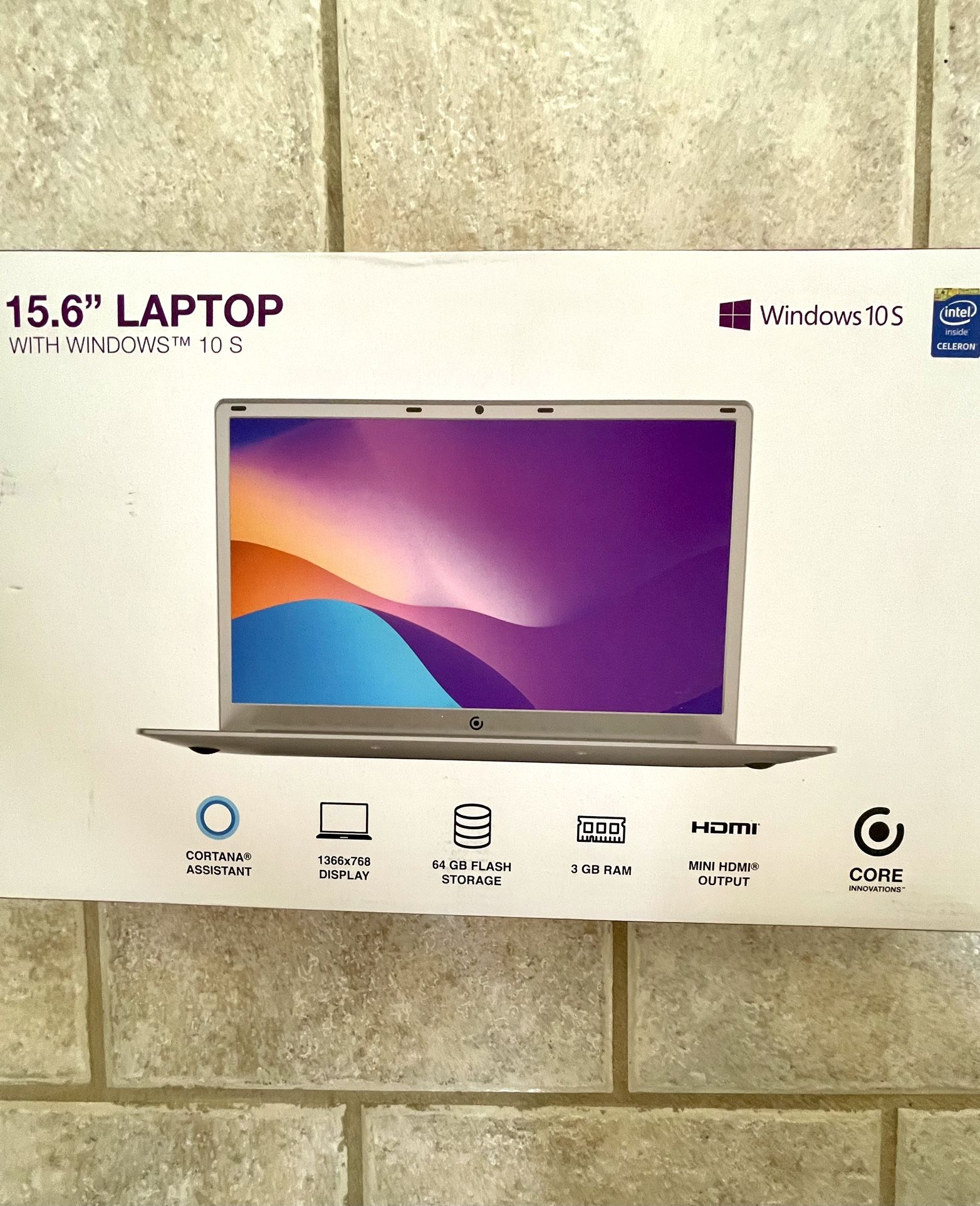 15.6in Microsoft 10s laptop 64gb