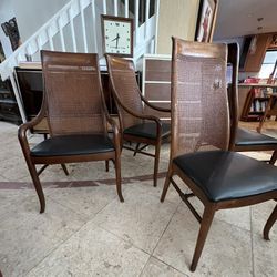 Mid Century Modern Cane Back Dining Chairs By Drexel