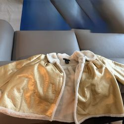 Golden color Faux Leather Faux Fur Jacket Brand New Size S