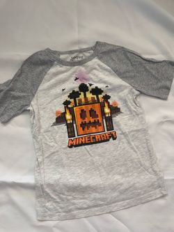 boys size 12 Minecraft Halloween Jack O Lantern shirt