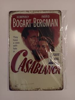 Casablanca Movie Metal Poster Vintage Style Tin Sign 7.87"×11.8"